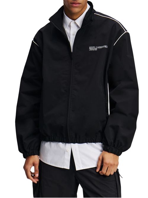 Felpa con zip uomo nera in poliestere Karl Lagerfeld jeans | A2M15014999